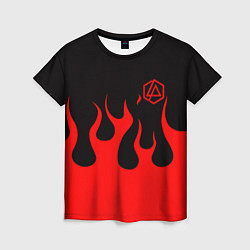 Футболка женская Linkin park logo fire, цвет: 3D-принт