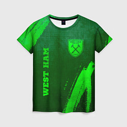 Женская футболка West Ham - green gradient вертикально