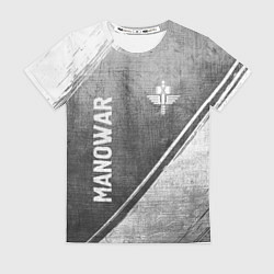 Женская футболка Manowar - grey gradient вертикально