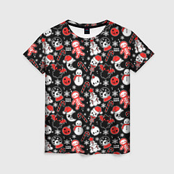 Женская футболка Кавайные чудаки на Рождество