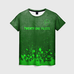 Футболка женская Twenty One Pilots - green gradient посередине, цвет: 3D-принт