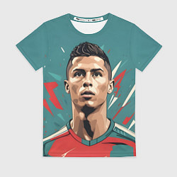 Женская футболка Футболист Рональдо
