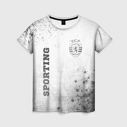 Женская футболка Sporting - white gradient вертикально