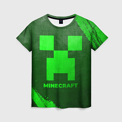 Женская футболка Minecraft - green gradient