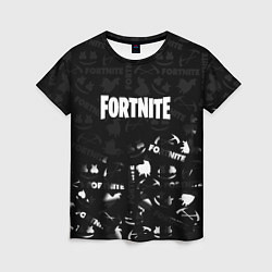 Женская футболка Fortnite pattern black