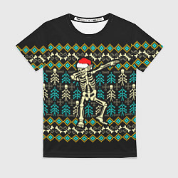 Женская футболка Танцующий скелет на Рождество