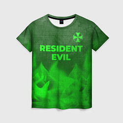 Женская футболка Resident Evil - green gradient посередине