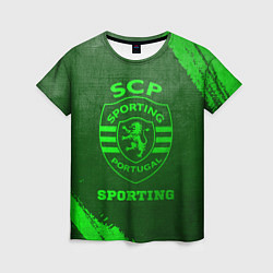 Женская футболка Sporting - green gradient