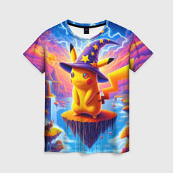 Женская футболка Pikachu in a stargazers hat