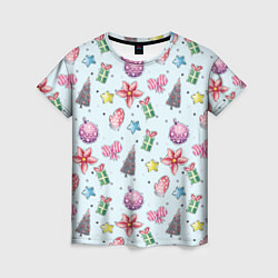 Женская футболка Новогодний фон