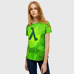 Футболка женская Half-Life green poly, цвет: 3D-принт — фото 2