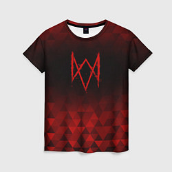 Женская футболка Watch Dogs red poly