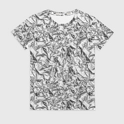 Женская футболка Текстура мятой алюминиевой фольги