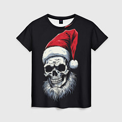 Женская футболка Santa skull