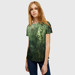 Футболка женская Зеленый камуфляж с эффектом старины, цвет: 3D-принт — фото 2