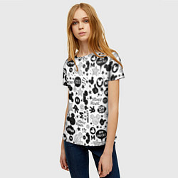 Футболка женская Микки Маус узор, цвет: 3D-принт — фото 2