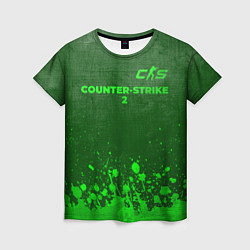 Женская футболка Counter-Strike 2 - green gradient посередине
