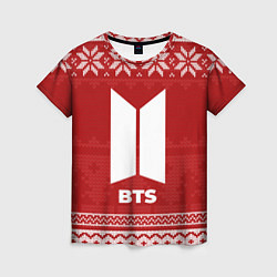 Футболка женская Новогодний BTS, цвет: 3D-принт