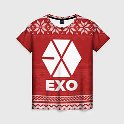 Футболка женская Новогодний Exo, цвет: 3D-принт