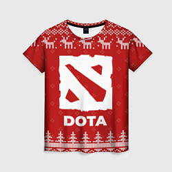 Женская футболка Новогодний Dota с оленями
