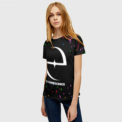 Футболка женская Evanescence конфети, цвет: 3D-принт — фото 2