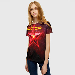 Футболка женская Космические звезды СССР, цвет: 3D-принт — фото 2