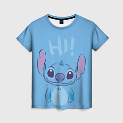 Футболка женская Stitch says hi, цвет: 3D-принт