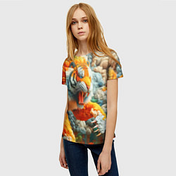 Футболка женская Сказочный облачный тигр - нейроарт фантазия, цвет: 3D-принт — фото 2