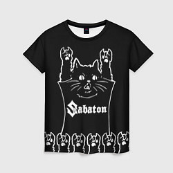 Женская футболка Sabaton: cat rock