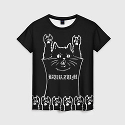 Женская футболка Burzum: cat rock