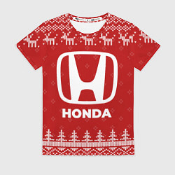 Женская футболка Новогодний Honda с оленями