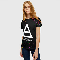 Футболка женская Thirty Seconds to Mars конфети, цвет: 3D-принт — фото 2