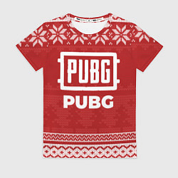 Футболка женская Новогодний PUBG, цвет: 3D-принт