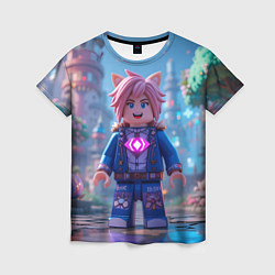 Футболка женская Roblox pink hair, цвет: 3D-принт