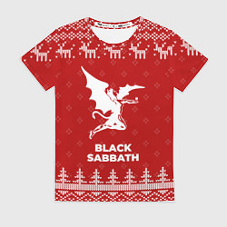 Женская футболка Новогодний Black Sabbath с оленями