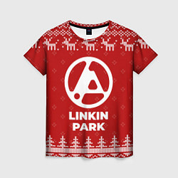 Женская футболка Новогодний Linkin Park 2024 с оленями