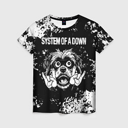 Женская футболка System of a Down рок пес