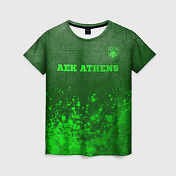 Футболка женская AEK Athens - green gradient посередине, цвет: 3D-принт