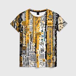 Футболка женская Cyberpunk pattern yellow, цвет: 3D-принт