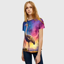 Футболка женская Страус и звездное небо, цвет: 3D-принт — фото 2