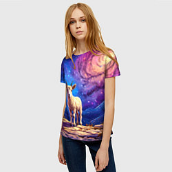 Футболка женская Козлик на звездом небе, цвет: 3D-принт — фото 2