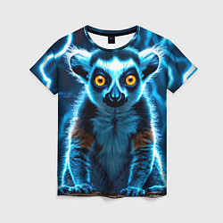 Женская футболка Лемур и удар молнии