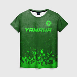 Женская футболка Yamaha - green gradient посередине