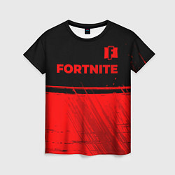 Футболка женская Fortnite - red gradient посередине, цвет: 3D-принт
