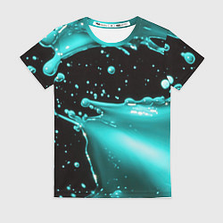 Женская футболка Разрыв голубой краски