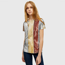 Футболка женская Мрамор и дерево, цвет: 3D-принт — фото 2