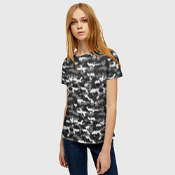 Футболка женская Серая пиксельная текстура, цвет: 3D-принт — фото 2