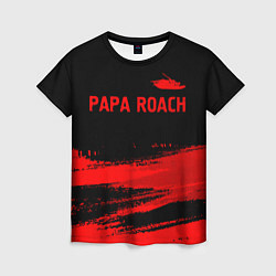 Женская футболка Papa Roach - red gradient посередине