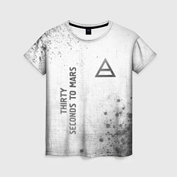 Женская футболка Thirty Seconds to Mars - white gradient вертикальн