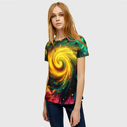 Футболка женская Neon space - ai art fantasy, цвет: 3D-принт — фото 2